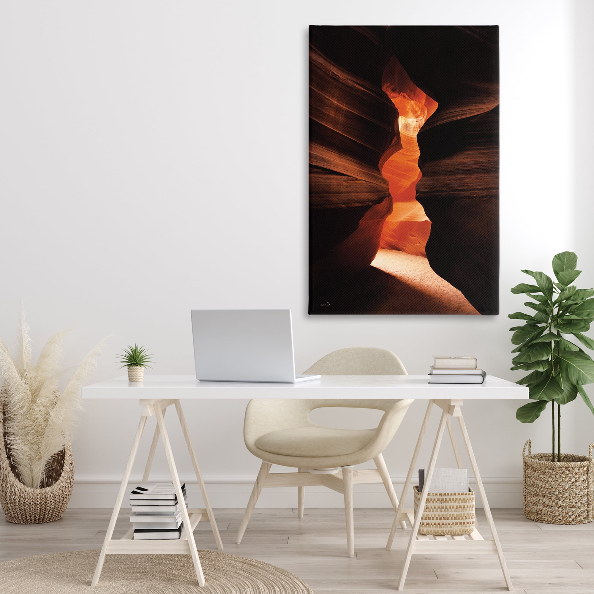 Stupell Industries Sunlit Canyon Cave Landscape Photography Gallery Wrapped Canvas Art Print Wall Art, 30 x 45
