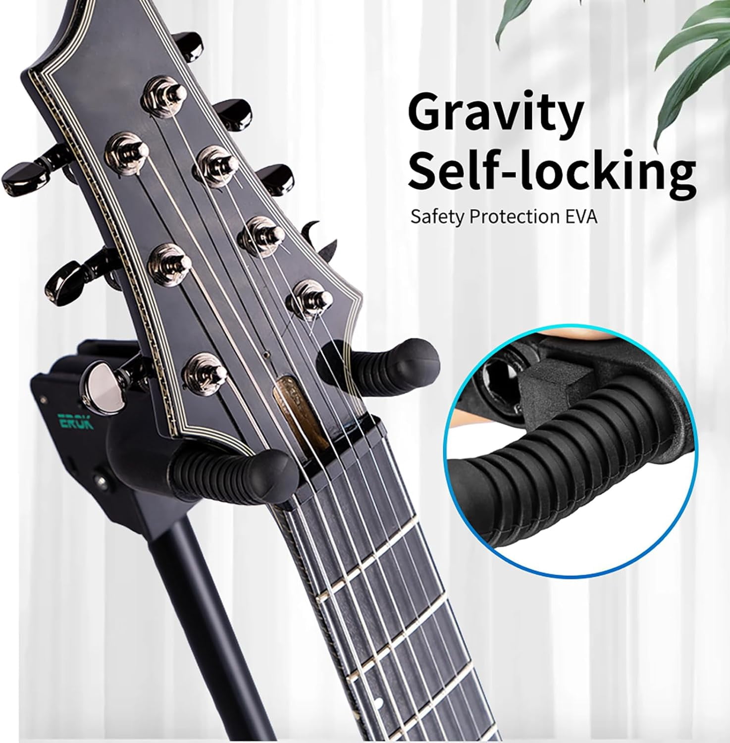 Guitar Stand - Heavy Duty Auto-Lock, Adjustable for Acoustic/Electric Guitars & Bass, 33lbs Capacity, 360° Non-Slip Base | Portable for Stage/Travel/Studio