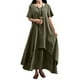 thumbnail image 1 of Vestido suelto de mujer, vestido largo largo bohemio de manga corta de verano Eccomum Café 3X-Grande, 1 of 7