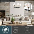 thumbnail image 3 of Camden 6 Light Matte Black Chandelier Fixture White Fabric Linen Shade, LED Compatible, 3 of 13