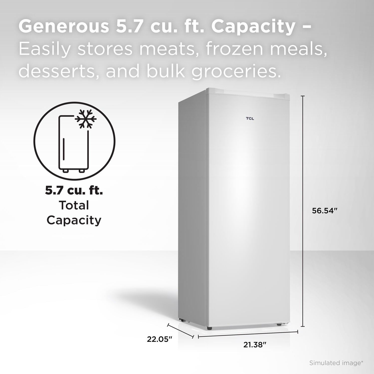 TCL White Single Door Upright Freezer for Kitchens, Dorms & Garages, 5.6 Cu. Ft.