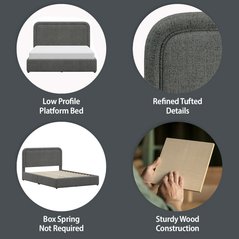 Better Homes & Gardens Juliet Queen Boucle Platform Bed, Ivory