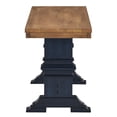thumbnail image 6 of Weston Home Farmhouse Wood Dining Bench with Trestle Leg, Antique Denim, 6 of 7