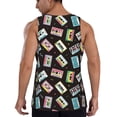 thumbnail image 3 of Gaeub Colorful Retro Tape Men's Athletic Tank Top, Workout Sleeveless Shirts, Running Tank Tops for Gym, Running, Training - Medium, 3 of 9