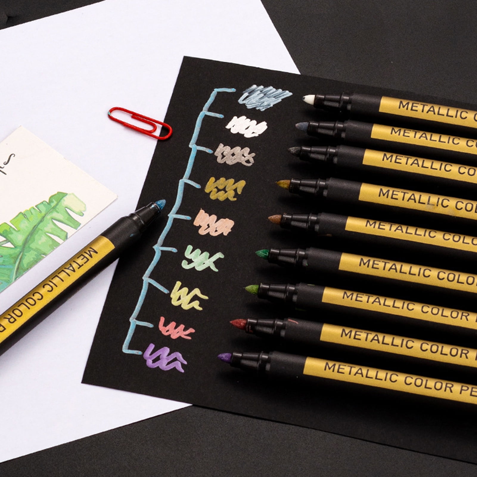 10x Color Metallic Fine Pen Pencil Marker DIY Album Dauber Pen Set Waterproofcb 
