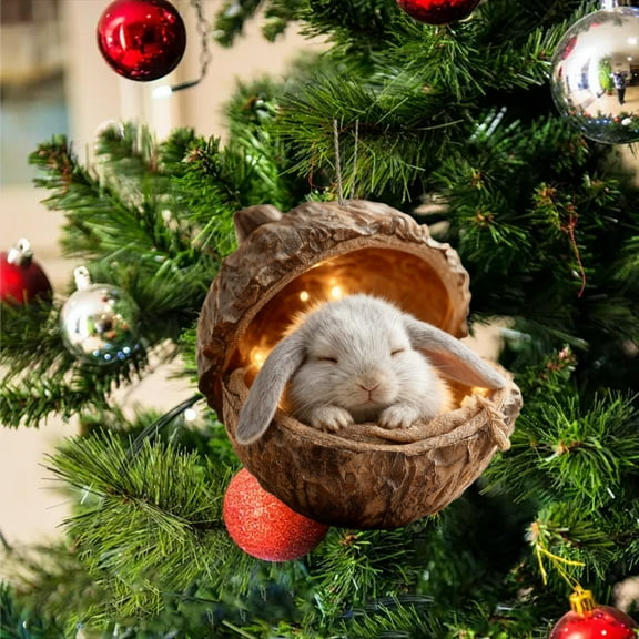 Forest Animal Acorn Ornaments Cozy Forest Christmas Ornaments, Acorn Animal Ornament, Cozy Holiday Decorations, Cute Squirrel, Fox Designs, 2D Acrylic Rustic Tree Decorations for Home & Tree