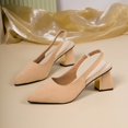 thumbnail image 5 of Women's Slingback Heels for Women Trendy Pointed Toe Block Heel Sandals Comfortable Casual Dress Shoes Spring Summer Fashion Plus Size Black Shoes for Women, 5 of 10