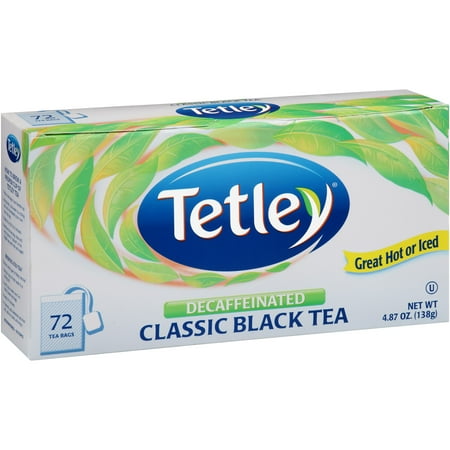 Naturally Flavored Black Tea - (3 Boxes) Tetley Naturally Decaffeinated Classic Blend, 72 Ct