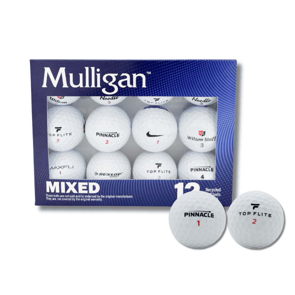 (2 pack) Mulligan Recycled White Golf Balls – Mixed Brands, 12-pack