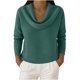 thumbnail image 2 of Uootdi Women's Waffle Knit Tops Cowl Neck Long Sleeve Clothes Trendy Casual Loose Relaxed Fit Knit Pullover Gift, 2 of 9