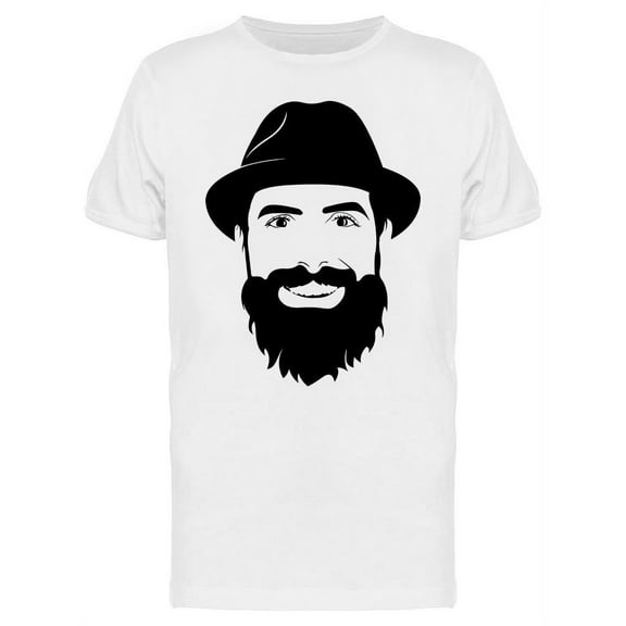 Happy Bearded Man T-Shirt Men -Image by Shutterstock, Male x-Large