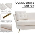 thumbnail image 4 of Holaki 64" Upholstered Fiber Loveseat Sofa with with Cushions and Golden Metal Legs, Home Upholstered Double Couch Livingroom Loveseat, White, 4 of 6