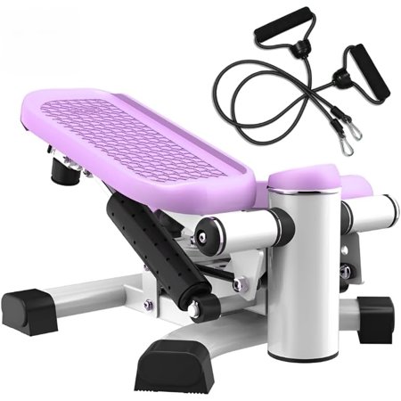 Mini Stepper Machine with Dual Resistance Bands & LCD Display, 3-in-1 Cardio & Full Body Workout, Up & Down Step & Twist Waist Exercise, Compact & Quiet Home Fitness Equipment, Supports 330 lbs