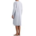 thumbnail image 3 of INSPIRE CHIC Men's Sleepshirts Striped Loose Fit V-Neck Sleepwear with Pocket L Light Gray, 3 of 6