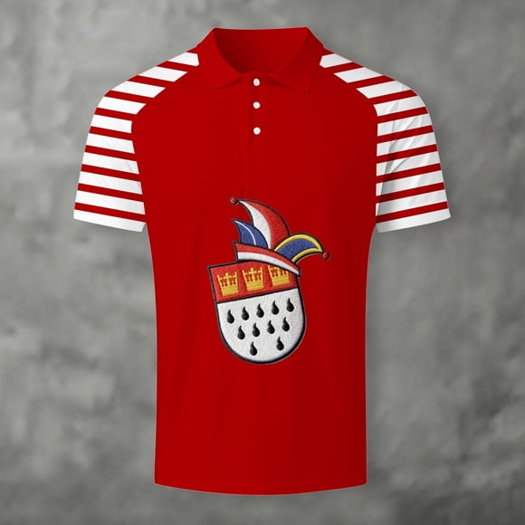 Adult Men Polo T Shirts Short Sleeve Button Polo Tees Basic Red Men TShirt