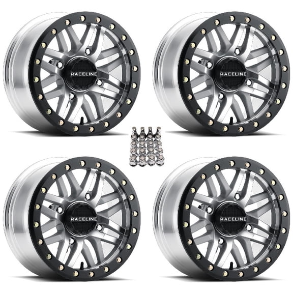 Raceline Ryno Beadlock ATV Wheels/Rims Machined 15" Can-Am Commander Maverick Renegade Outlander Defender