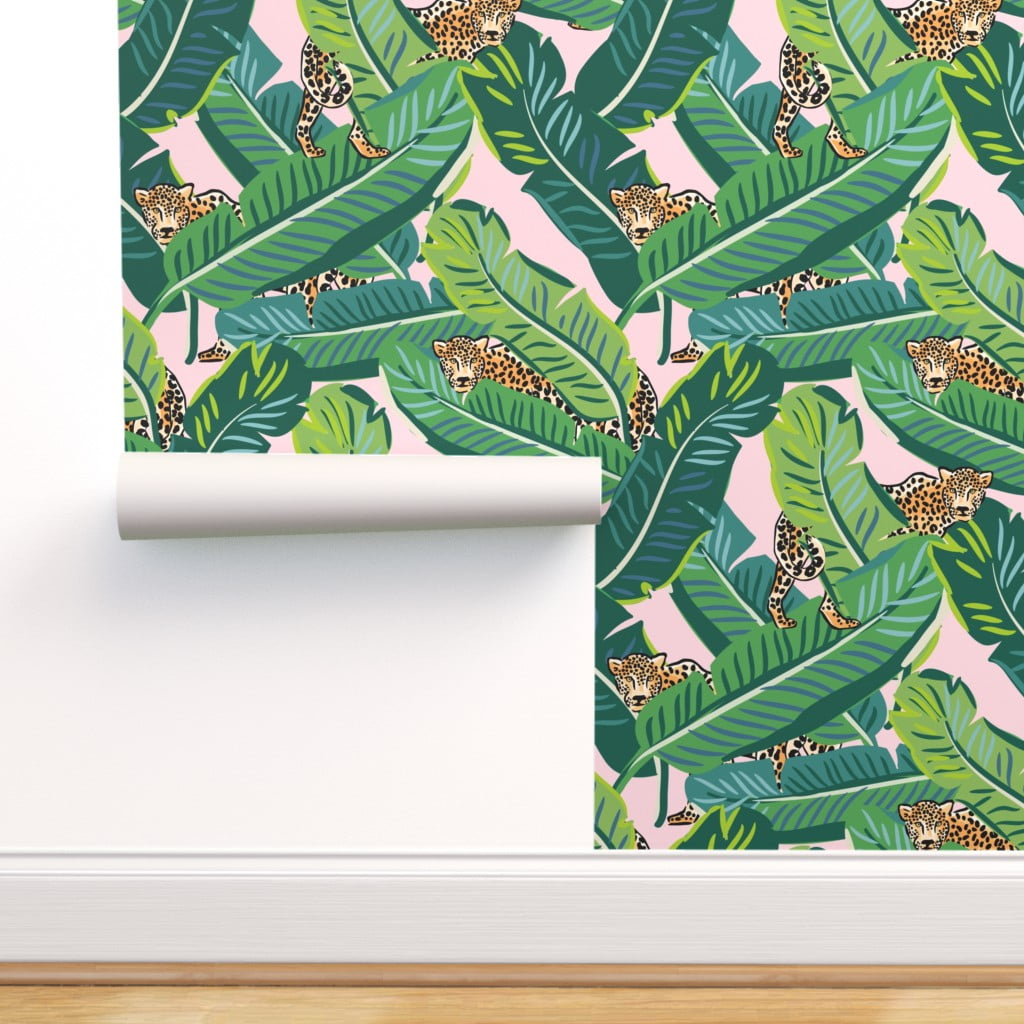 Peel-and-Stick Removable Wallpaper Jungle Tropical Print Cheetah Glam