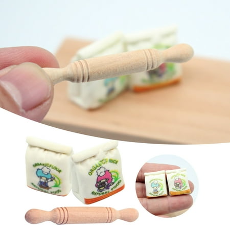 

Mini Wood Rolling Pin Mini Rolling Pins For Baking Kitchen Mini Roller Pin Miniature Wooden Roller Home Dollhouse Mini Rolling Rod Decorations Doll Child Valentines Day Photo Booth Frame Photo Props