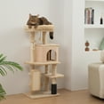 thumbnail image 2 of PawHut Arbre à Chat de 41 Pouces avec Poteaux à Griffer, Lit pour Chat, Condo, Beige, 2 of 10