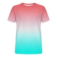 thumbnail image 5 of Pounoo T Shirts for Men Crew Neck Short Sleeve Solid Gradient Mens Shirts Regular Fit Outdoor Walking Breathable Mens Tops, 5 of 6