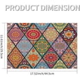 thumbnail image 2 of Placemats Set of 4 Heat-Resistant Rectangle Place Mats Bohemian Mexico Boho Washable Plastic PVC Dining Table Mat Non-Slip Wipeable Woven Vinyl Placemat for Kitchen Patio Table Decor, 2 of 8