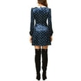 thumbnail image 3 of Allegra K Women's Retro Velvet Peter Pan Collar A-Line Polka Dots Dress, 3 of 6