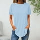 thumbnail image 1 of Fiudx Liquidación de Ahorros de Verano Blusa de Manga Corta Vendida a La Moda para Mujer, Blusas Informales con Cuello Redondo, 1 of 3