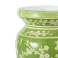 thumbnail image 4 of JONATHAN Y Cherry Blossom 17.75" Ceramic Garden Stool, Green/White, 4 of 8