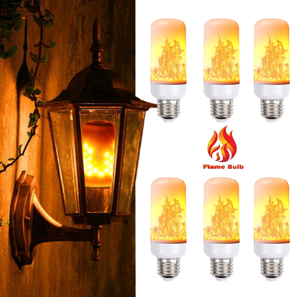 Led Flickering Flame Effect Fire Lights Bulb Lamp Torch E27/E26 Simulated Decor 