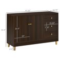 thumbnail image 3 of HOMCOM Kitchen Sideboard, Buffect Cabinet with Double Door Cupboard, 3 Drawers, Adjustable Shelf, Brown, 3 of 10