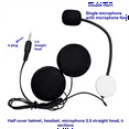 thumbnail image 2 of Motorcycle Helmets Intercom Mic Headset 2 Speakers 32Ω Microphone for Half-Motorcycle Helmet Straight Plug, 2 of 4