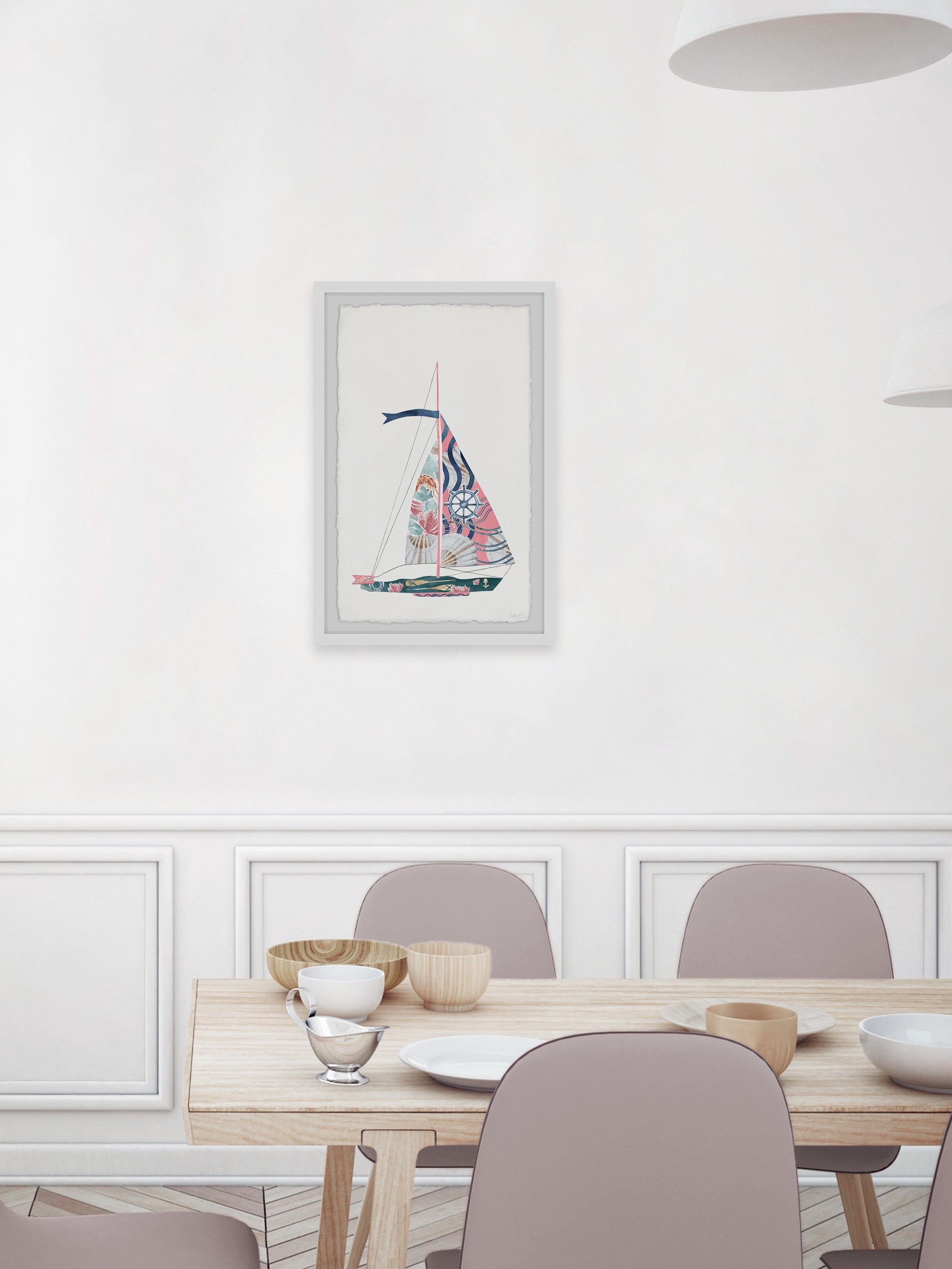 Parvez Taj Sailing Pink Framed Wall Art