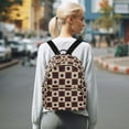 thumbnail image 7 of FORMRS Mini Backpack Purse for Women Quilted Travel Daypack Casual Shoulder Bag, Checkered Stars Pattern, 7 of 7