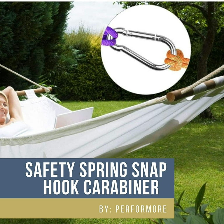 4 Inch Carabiner Clip Heavy Duty Spring Snap Hook Oval Shape 2pcs 10x100mm  691043232321