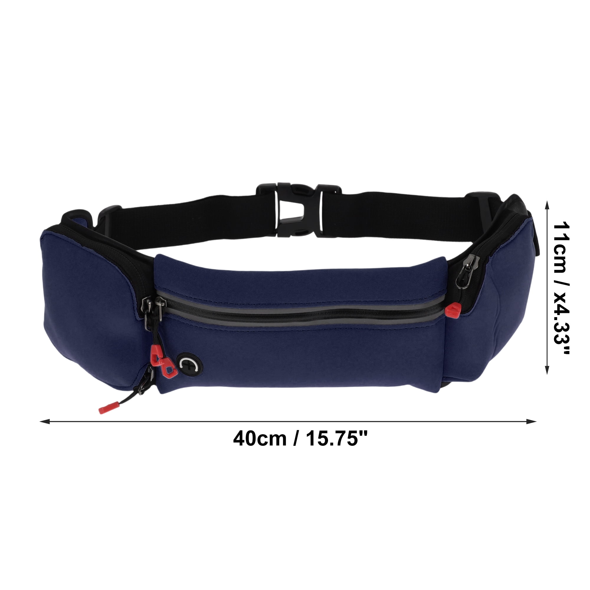 Unique Bargains Lightweight Zipper Running Belt 1 Pc Dark Blue