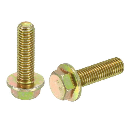 Uxcell 10pcs M10-1.5 x 35mm Flange Hex Head Bolt Fully Thread Metric DIN 6921 Carbon Steel Zinc Plated Flanged Hexagon Screws, Colorful
