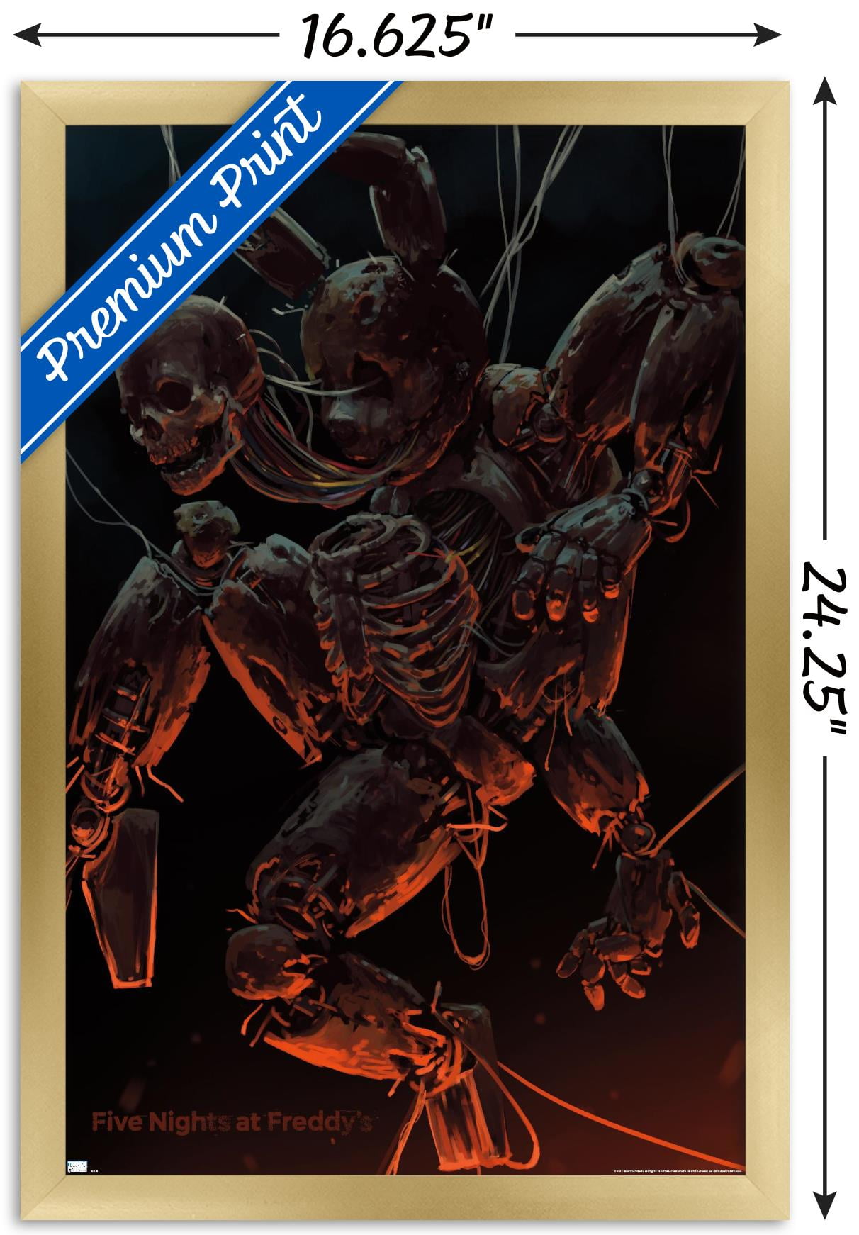 Five Nights at Freddy's - Skeleton Wall Poster, 14.725" x 22.375" Framed