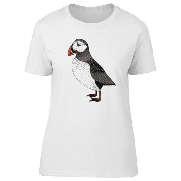 Cute Atlantic Puffin Bird T-Shirt Women -Image by Shutterstock, Female x-Large
