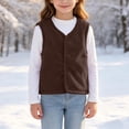 thumbnail image 5 of StSilkitty Boys Girls Fleece Vest Lightweight Sleeveless V Neck Button down Vests Coat Fall Winter Warm Outerwear, 5 of 8