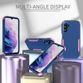 thumbnail image 4 of Feishell for Samsung Galaxy A13 5G Durable Rugged Case, [Three Layers Protection] [Military Grade Drop Protection] Heavy Duty Shockproof Anti-Scratch Support Wireless Charging Phone Case, Blue+Pink, 4 of 7