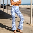 thumbnail image 7 of Mifsaly Flare Leggings for Women Plaid High Waisted Tummy Control Pants Classic Trendy Breathable Packable Workout Gym Yoga Pant, 7 of 7