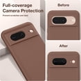 thumbnail image 5 of KOMI for Google Pixel 8 Case, Liquid Silicone Case with 2X Screen Protectors, Full Body Protective Cover, Shockproof, Slim Phone Case, Anti-Scratch Soft Microfiber Lining 6.2", Brown, 5 of 5