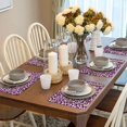 thumbnail image 6 of Placemats Set of 4 / 6, pink lilac Leopard Placemats for Dining Table Indoor/Outdoors Heat Resistant Washable Placemats 18" x 12", 6 of 8