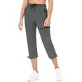 thumbnail image 3 of Baleaf Women's Hiking Cargo Capris Outdoor Lightweight Water Resistant Pants UPF 50 Zipper Pockets Steel Gray Size L, 3 of 7