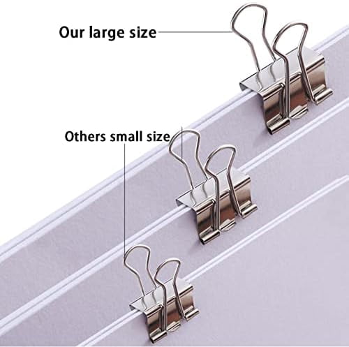 Extra Large Binder Clips 2 Inch (40 Pack), Big Paper Clamps for Office and Home Supplies, Silver