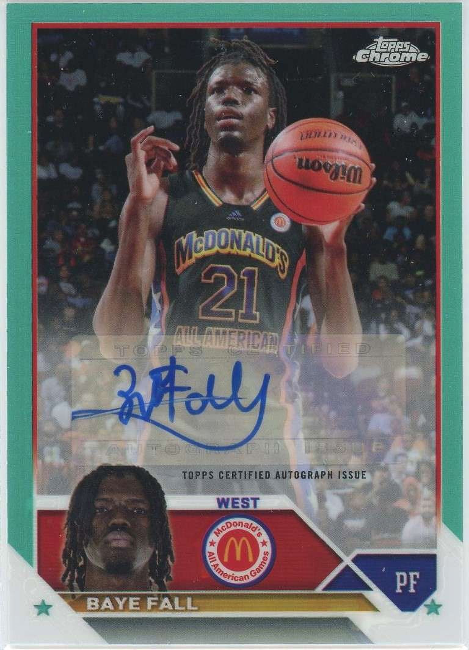 NBA 2023 Topps Chrome McDonald's All American Refractor Bronny