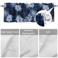 thumbnail image 5 of Curtain Valance for Windows, Vintage Flower Texture on Dark Blue Kitchen Valances Rod Pocket Short Curtains, Chrysanthemum Floral Window Valance for Bedroom Bathroom Living room 60x18in, 5 of 9