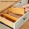 thumbnail image 5 of 6 Pack Bamboo Drawer Dividers, 4.65'' High Adjustable 12.5-17 Inch, Wooden Dresser Separators with Soft Foam Ends for Clothes, Baby Clothes and Nursery Storage, 5 of 7
