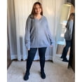 thumbnail image 3 of CASSIE LIZ Womens Sweaters Plus Size Knitted Oversized V Neck Gray Pullover Tops Trendy Fall Winter Outfits Soft and Warm XL 14W 16W, 3 of 8