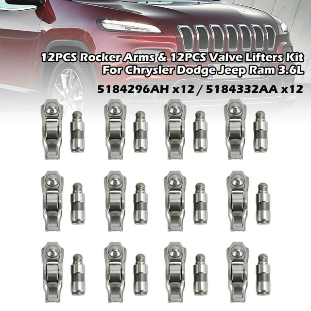 12 Pcs Bras à Bascule & 12 Pcs Kit de Levage de Valve pour Chrysler Dodge Jeep Ram 3.6L